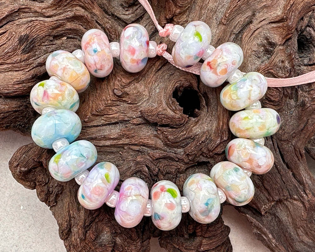 pastel lampwork beads