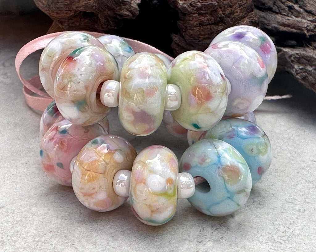 pastel lampwork beads