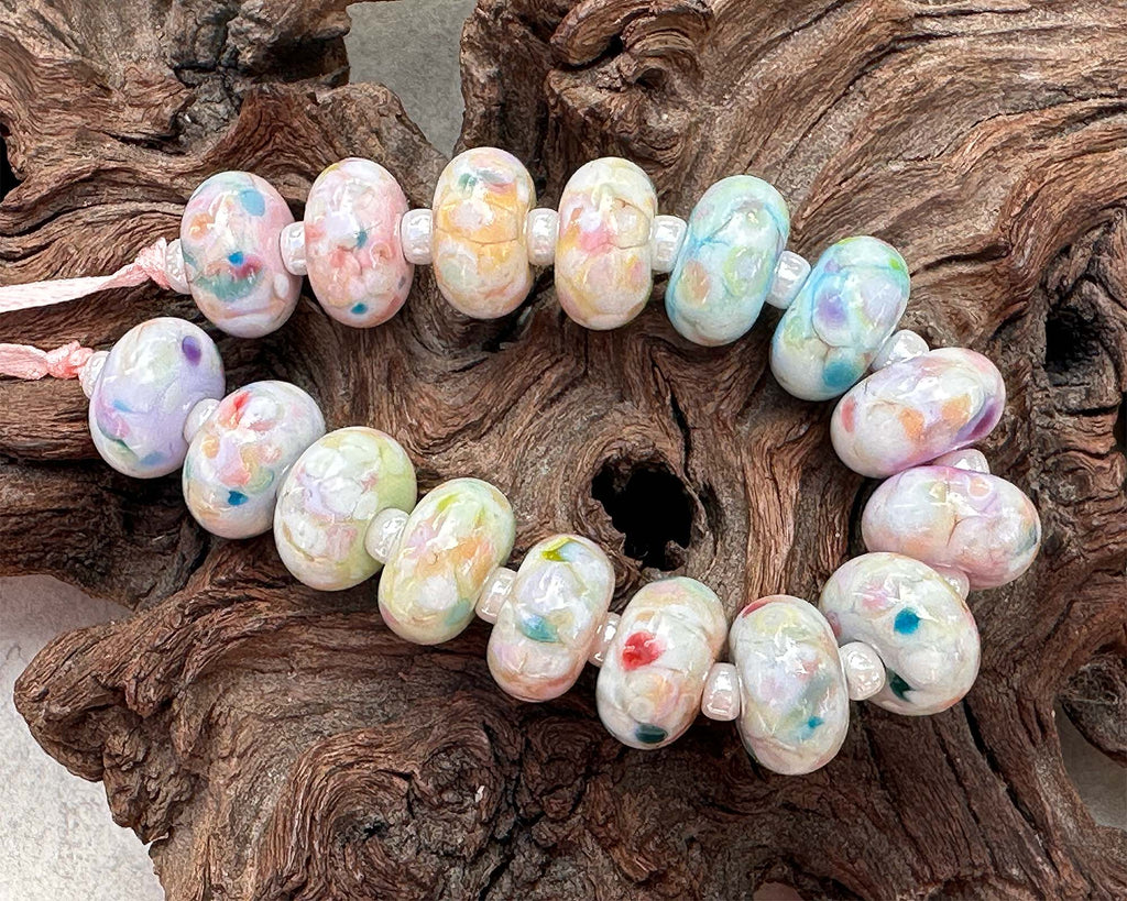 pastel lampwork beads