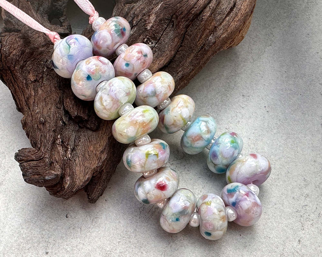 pastel lampwork beads