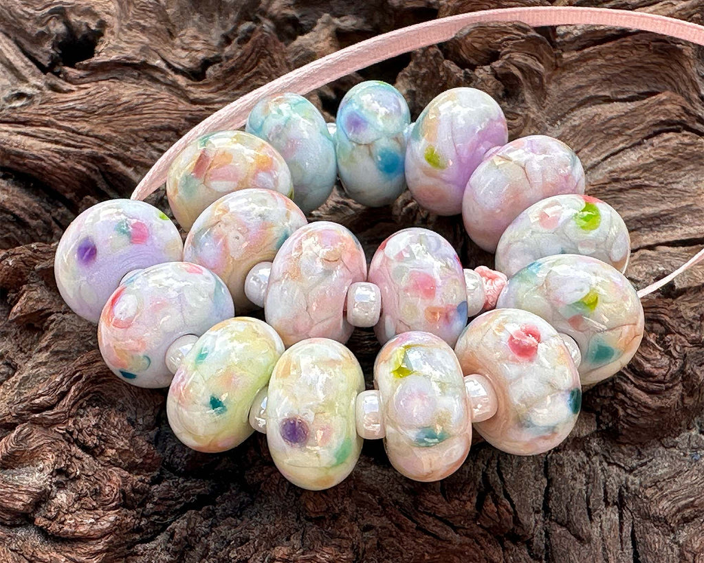 pastel lampwork beads