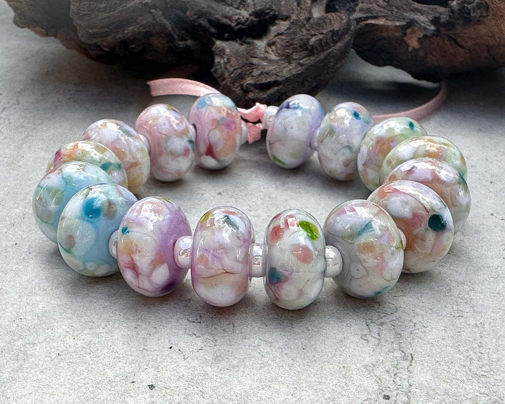 pastel lampwork beads