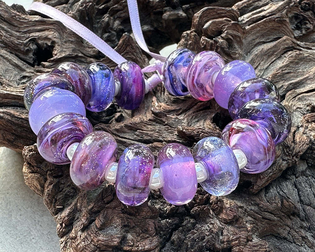 purple lampwork beads