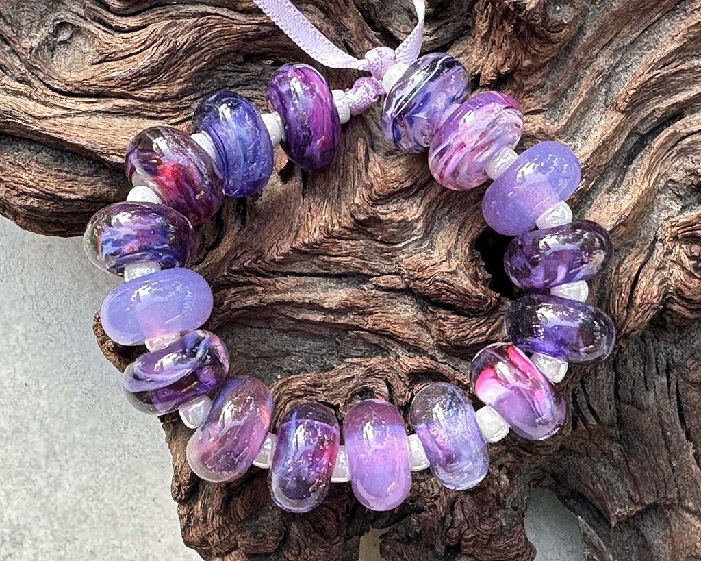 purple lampwork beads