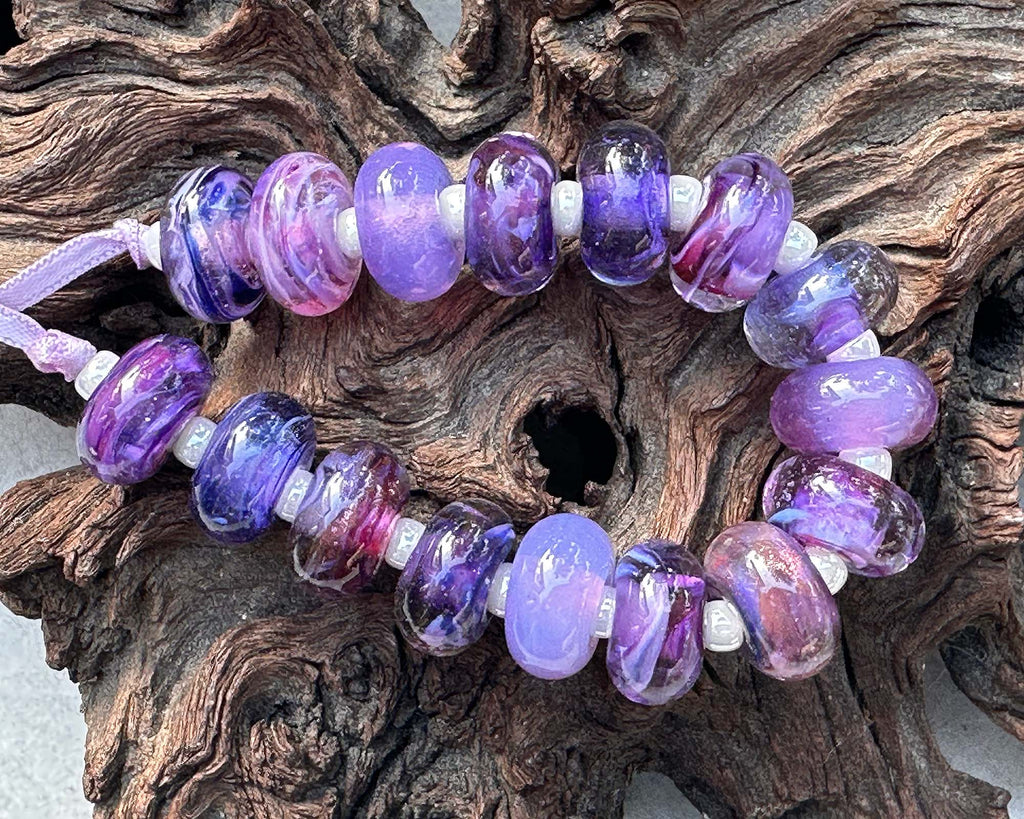 purple lampwork beads