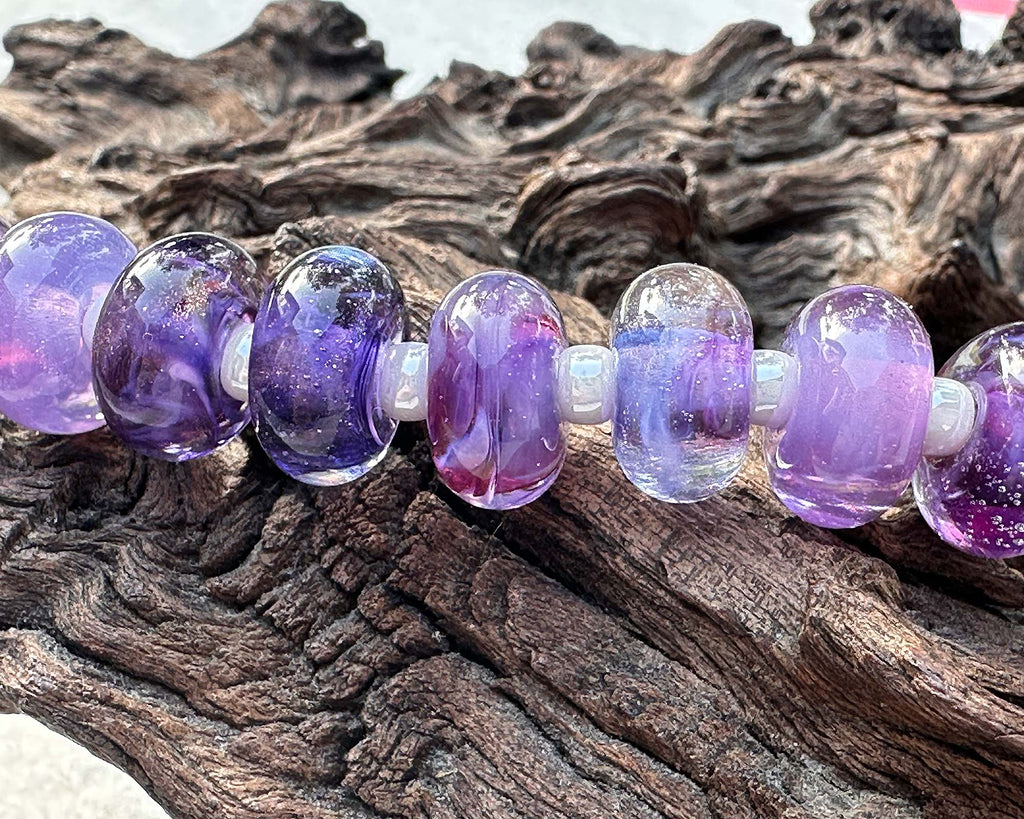 purple lampwork beads