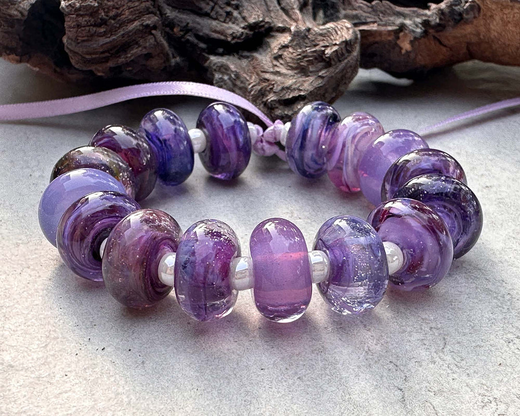 purple lampwork beads