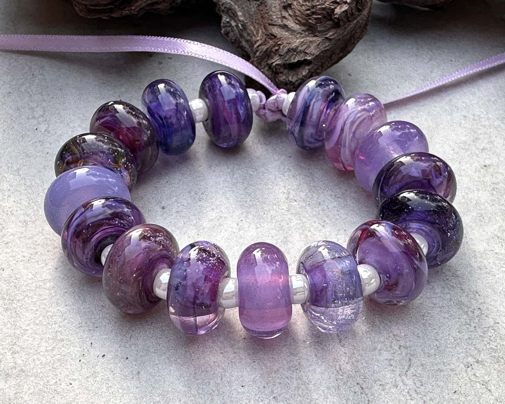 purple lampwork beads