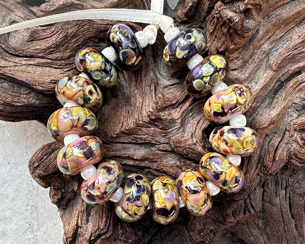 brown lampwork beads