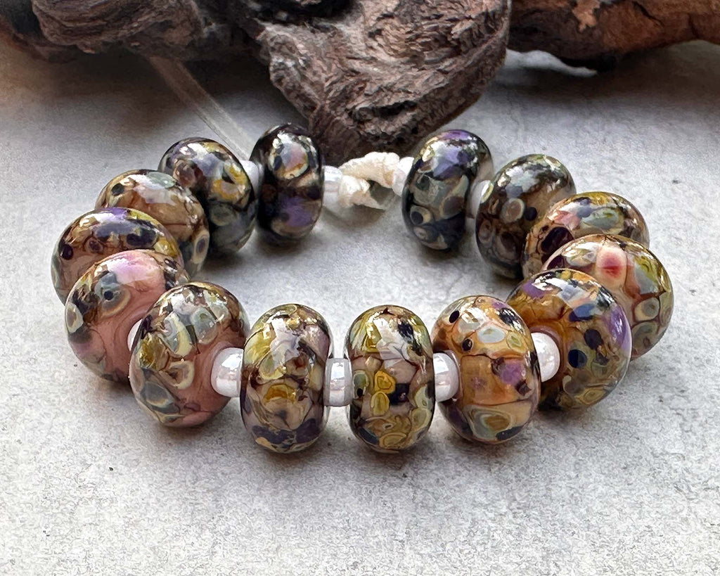 brown lampwork beads