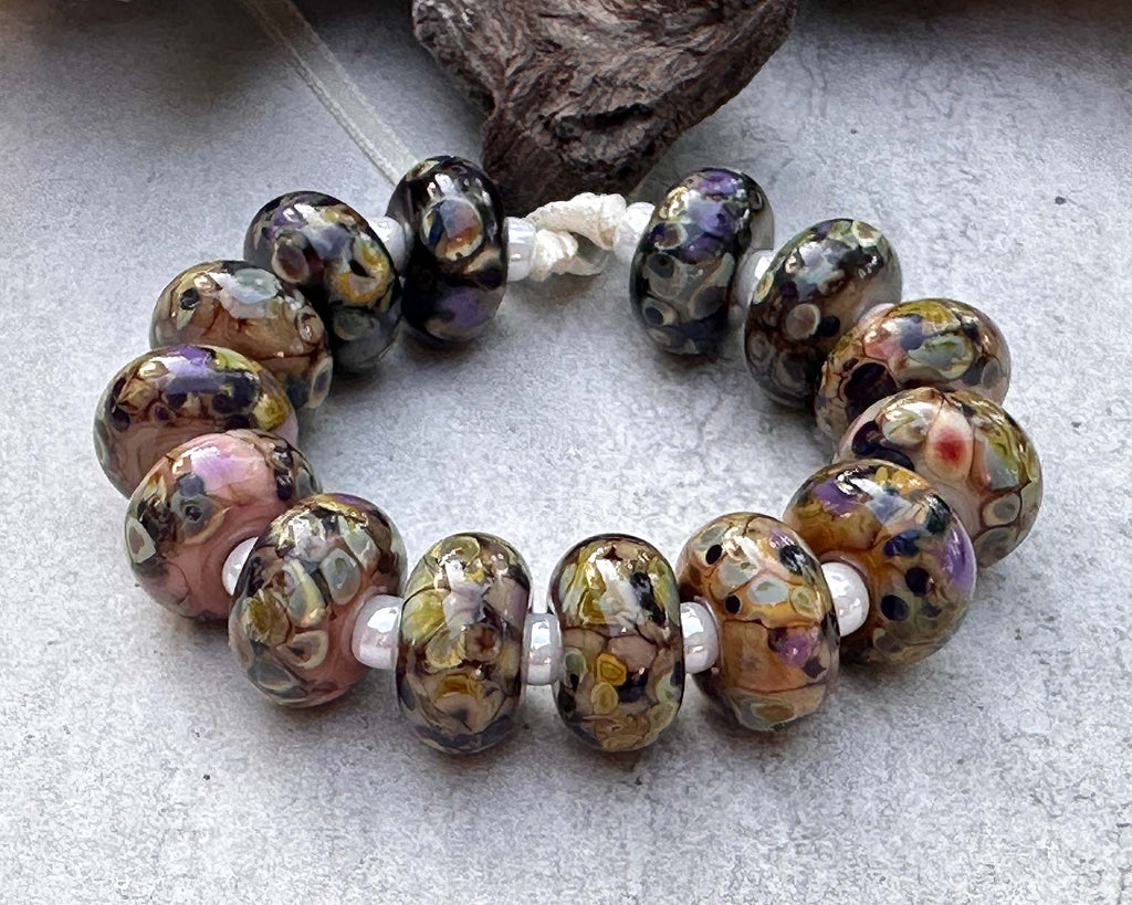brown lampwork beads