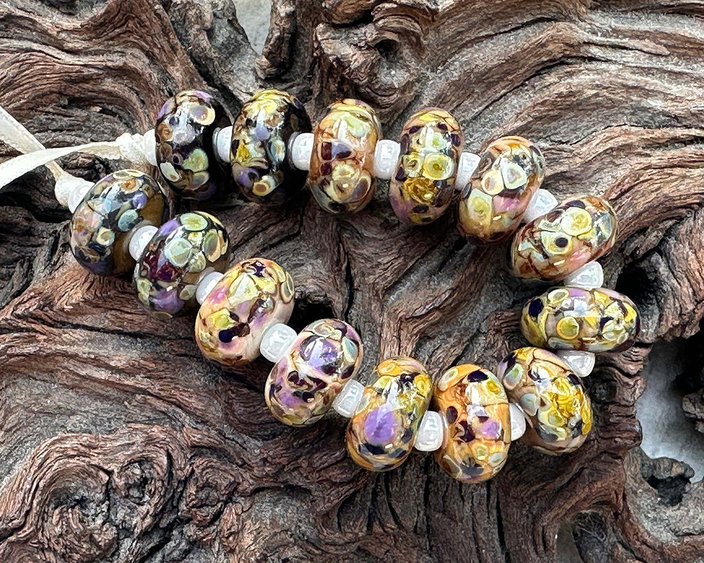 brown lampwork beads