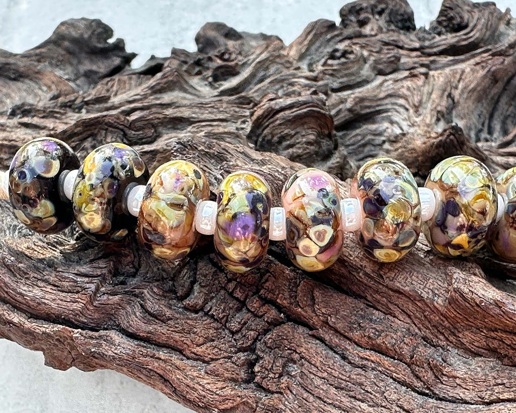 brown lampwork beads
