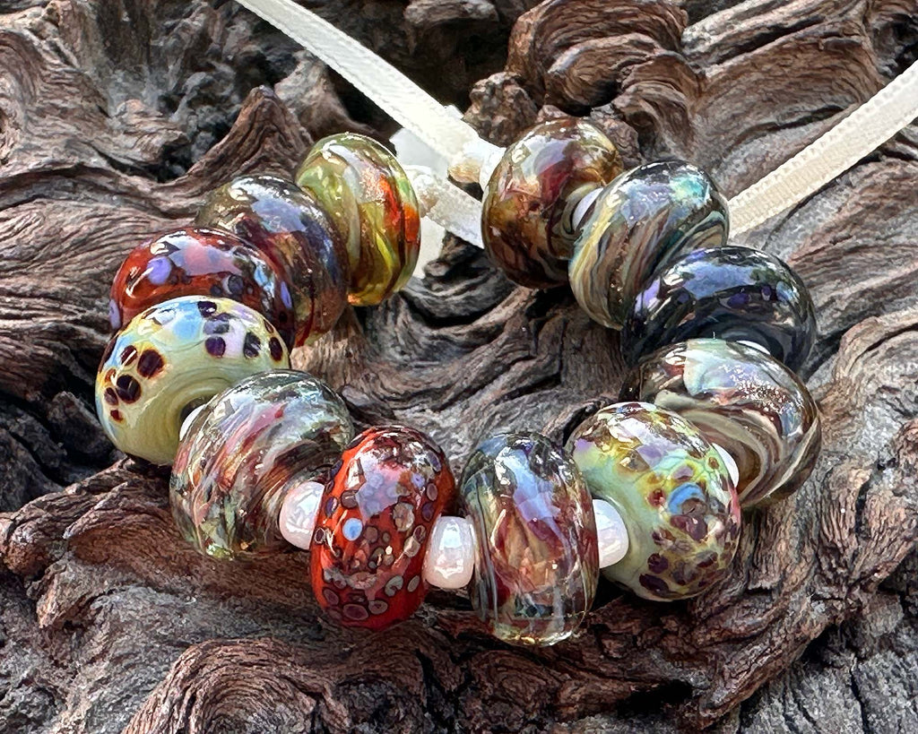 fall lampwork beads