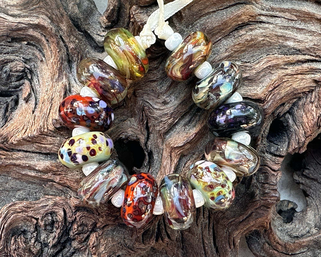 fall lampwork beads