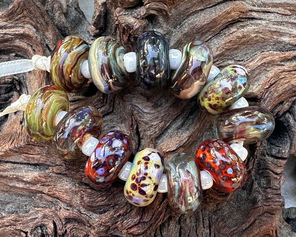 fall lampwork beads