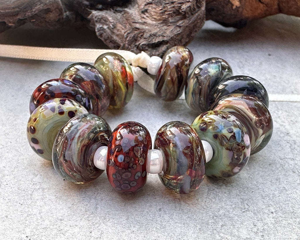 fall lampwork beads