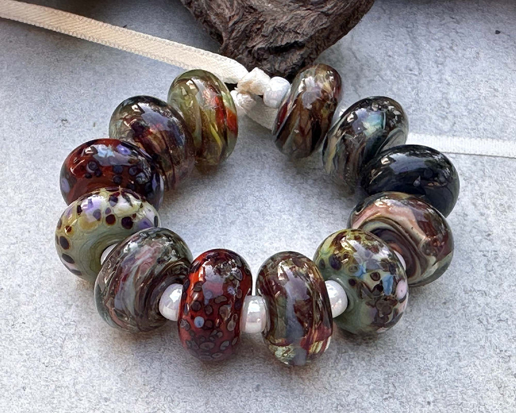fall lampwork beads