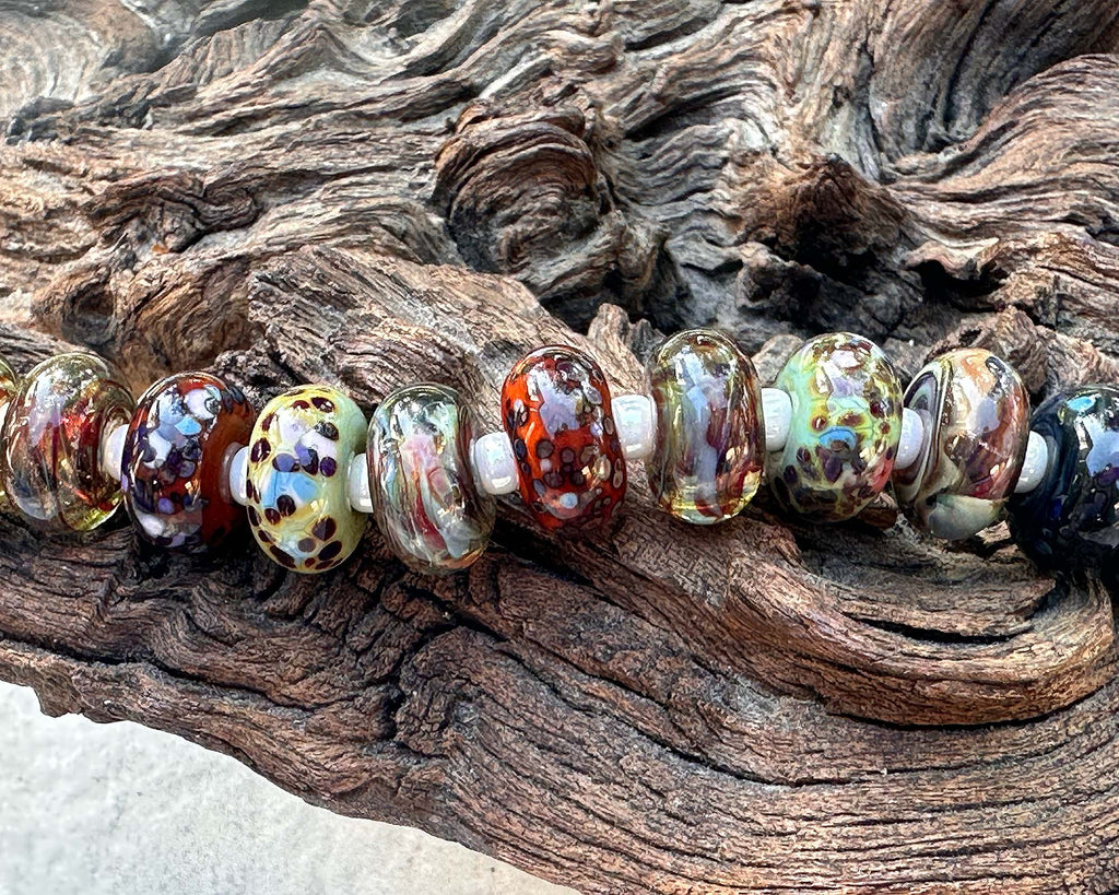 fall lampwork beads