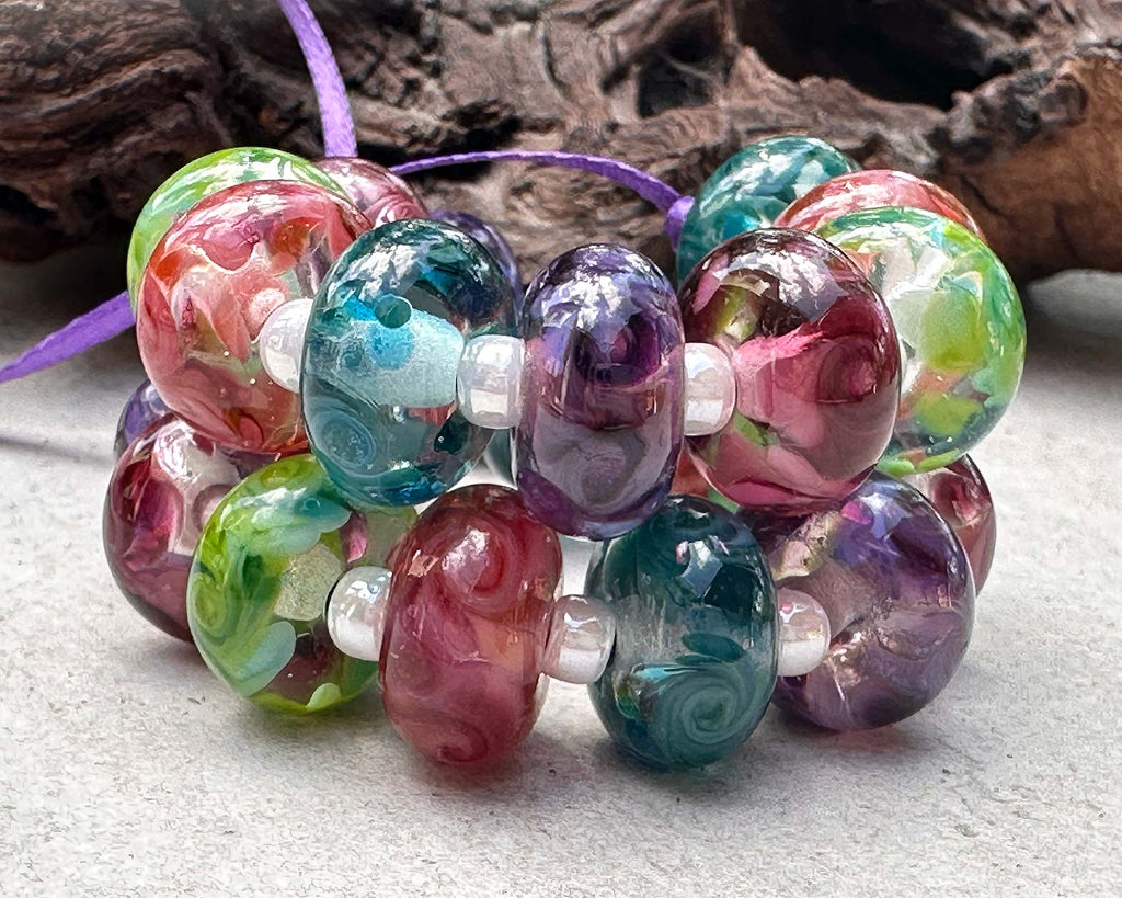 pastel lampwork beads