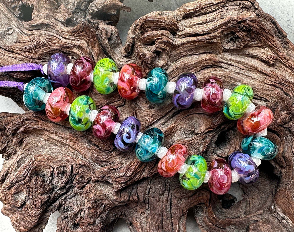 pastel lampwork beads