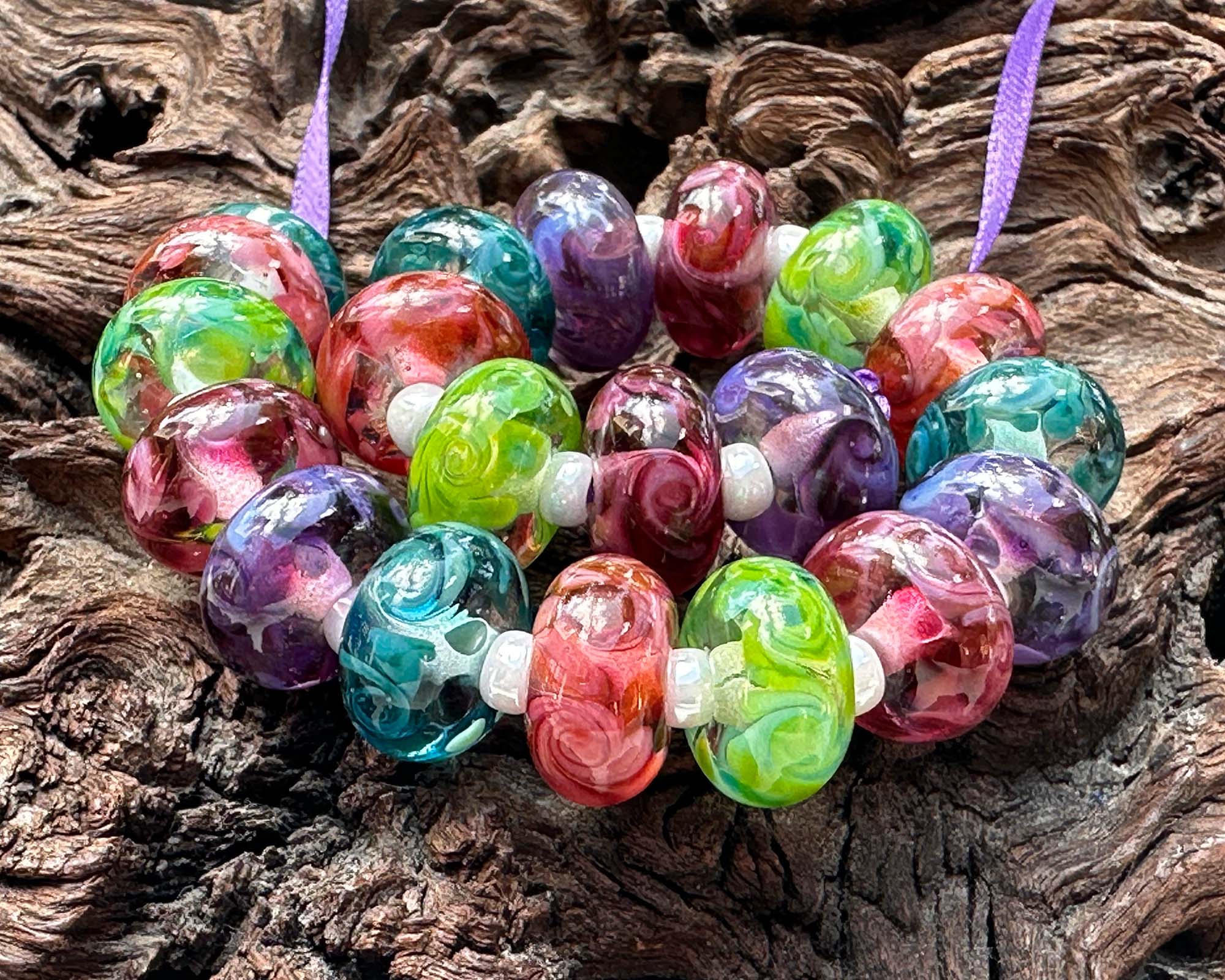 12 oz. Package of Red & Green Lampwork Beads, 6 oz. of Each Color