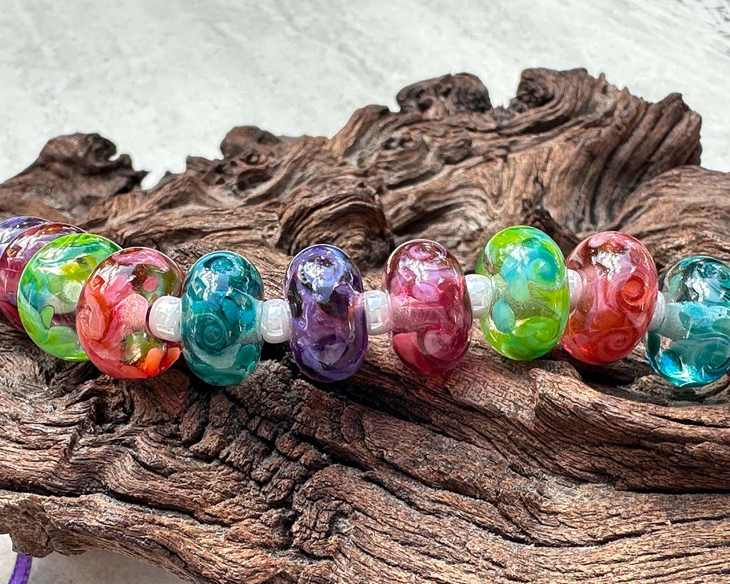 pastel lampwork beads