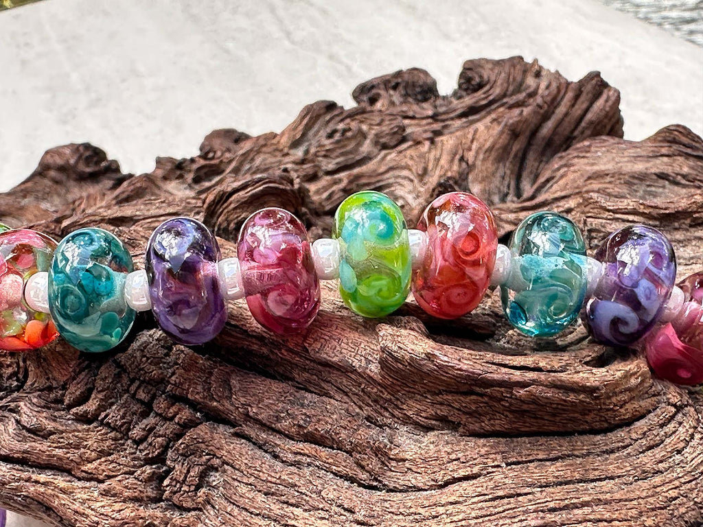 pastel lampwork beads