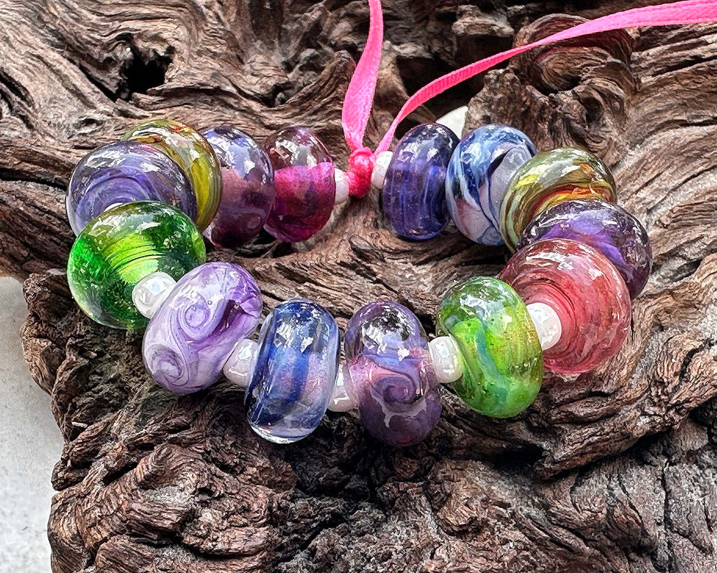 colorful lampwork beads