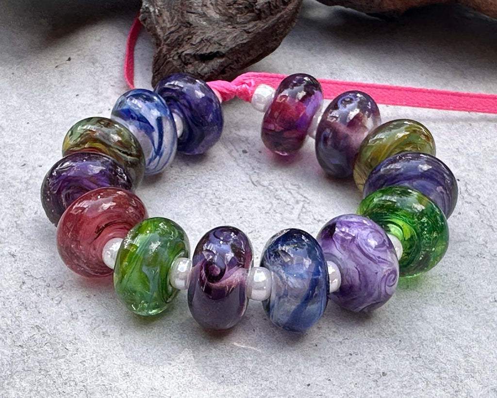 colorful lampwork beads