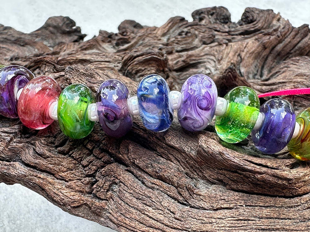 colorful lampwork beads