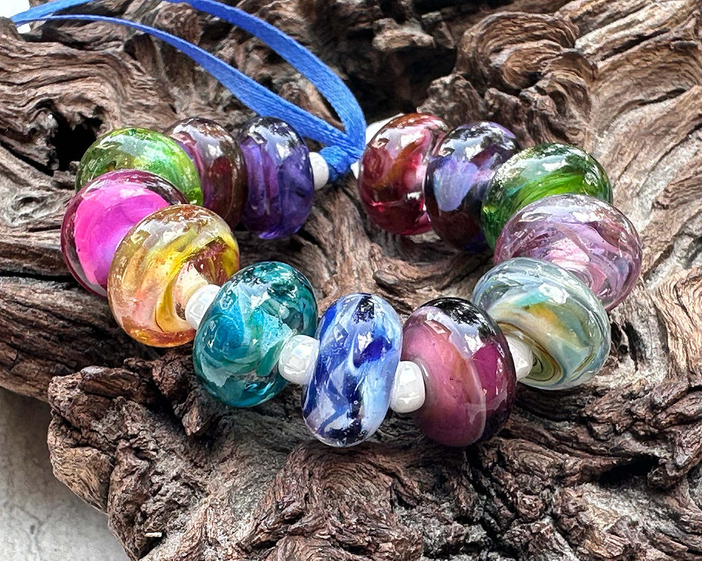 colorful lampwork beads