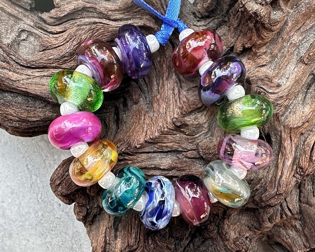 colorful lampwork beads