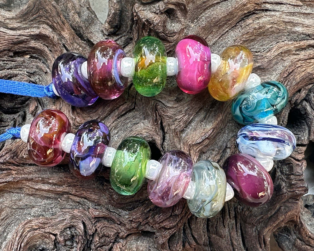 colorful lampwork beads