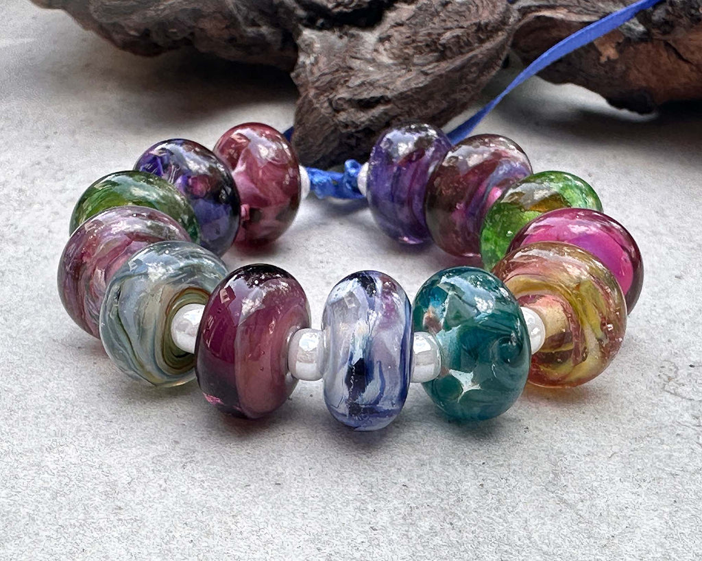 colorful lampwork beads