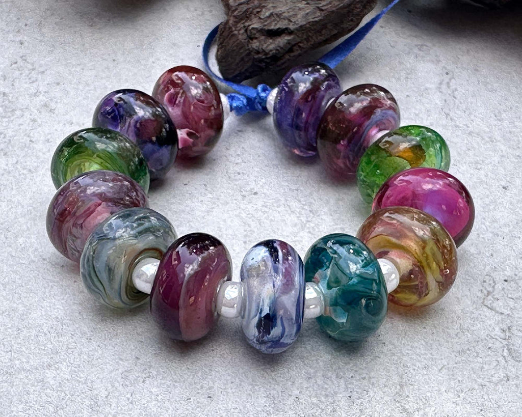 colorful lampwork beads