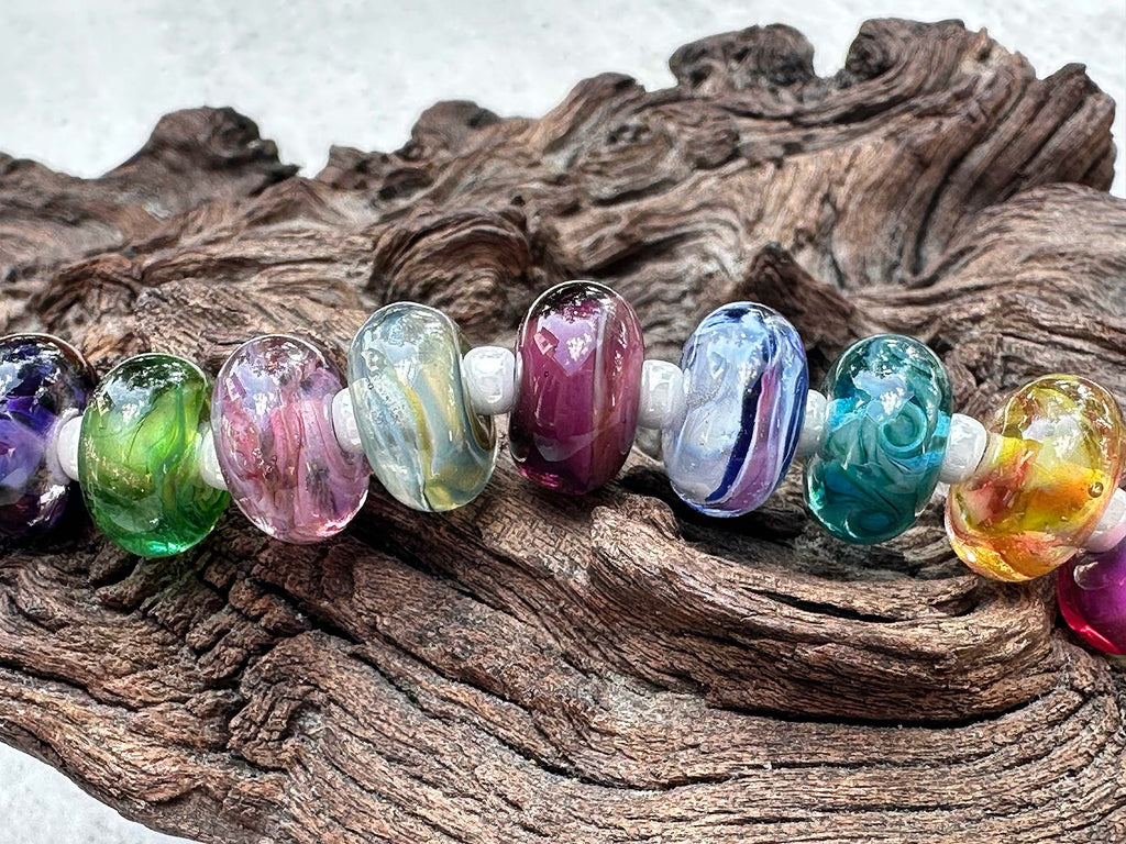 colorful lampwork beads