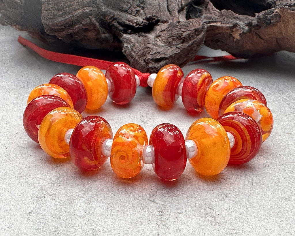 orange lampwork beads
