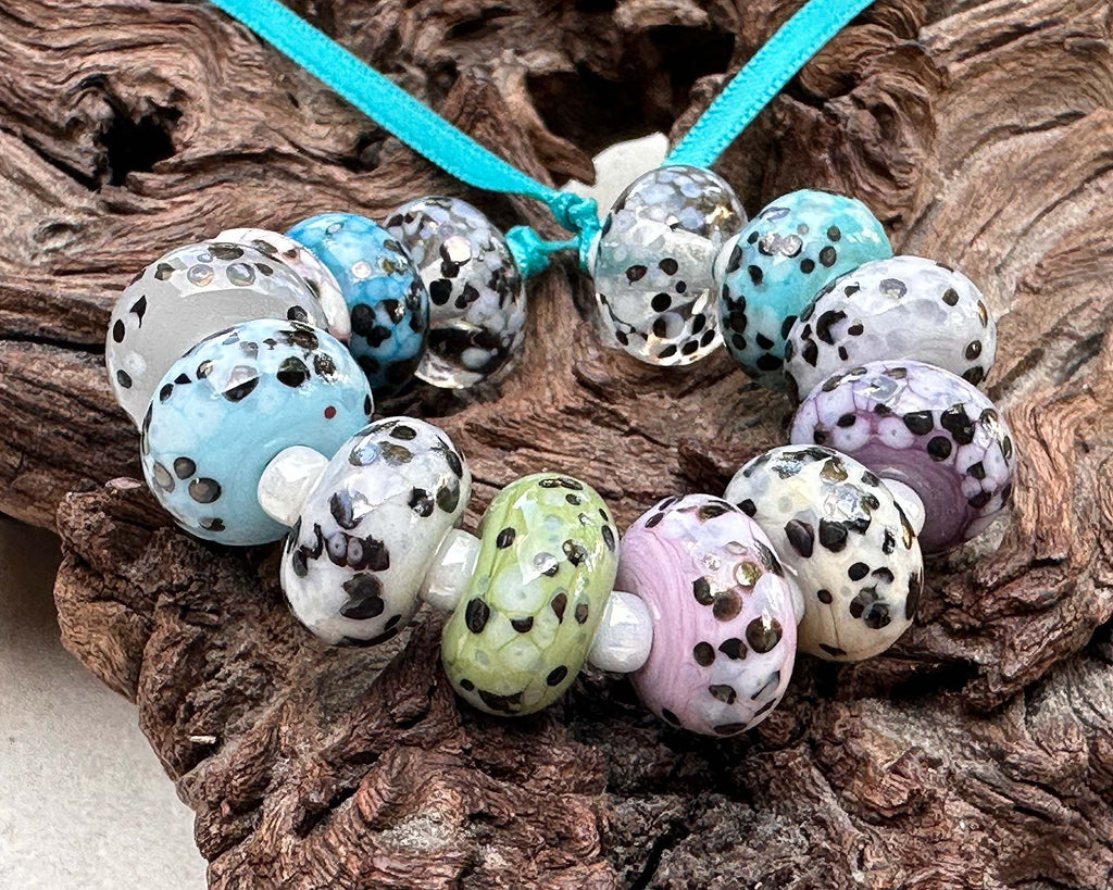 pastel lampwork beads