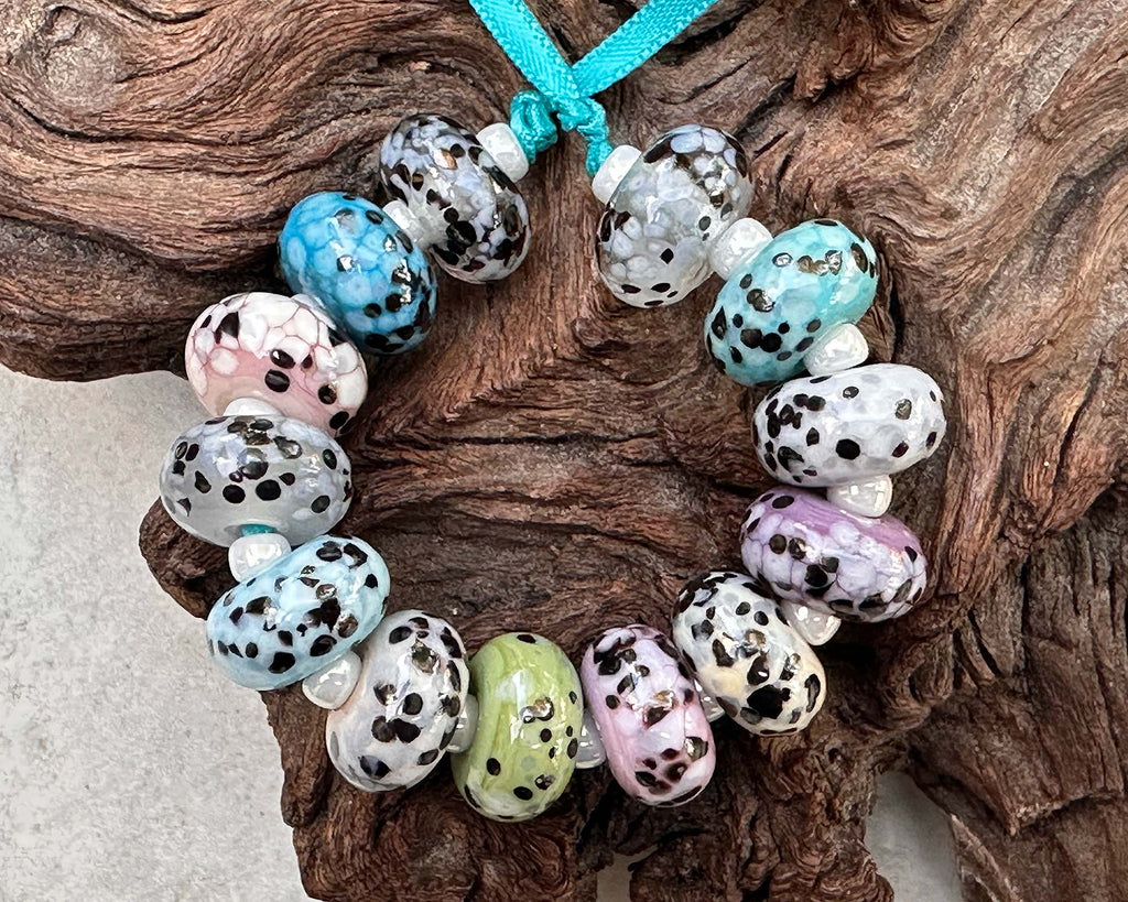 pastel lampwork beads