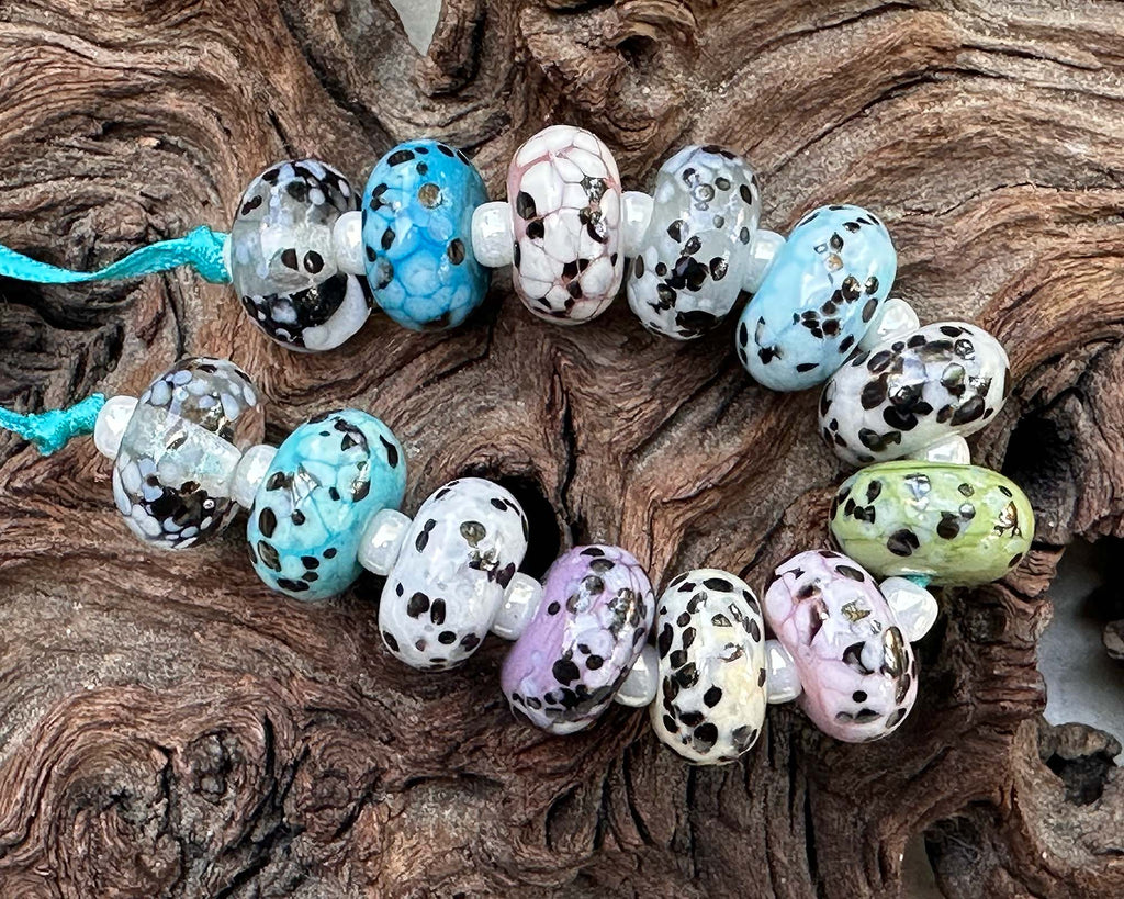 pastel lampwork beads