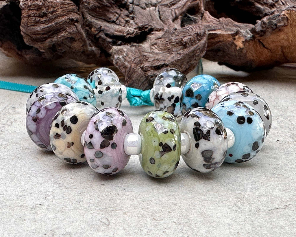 pastel lampwork beads