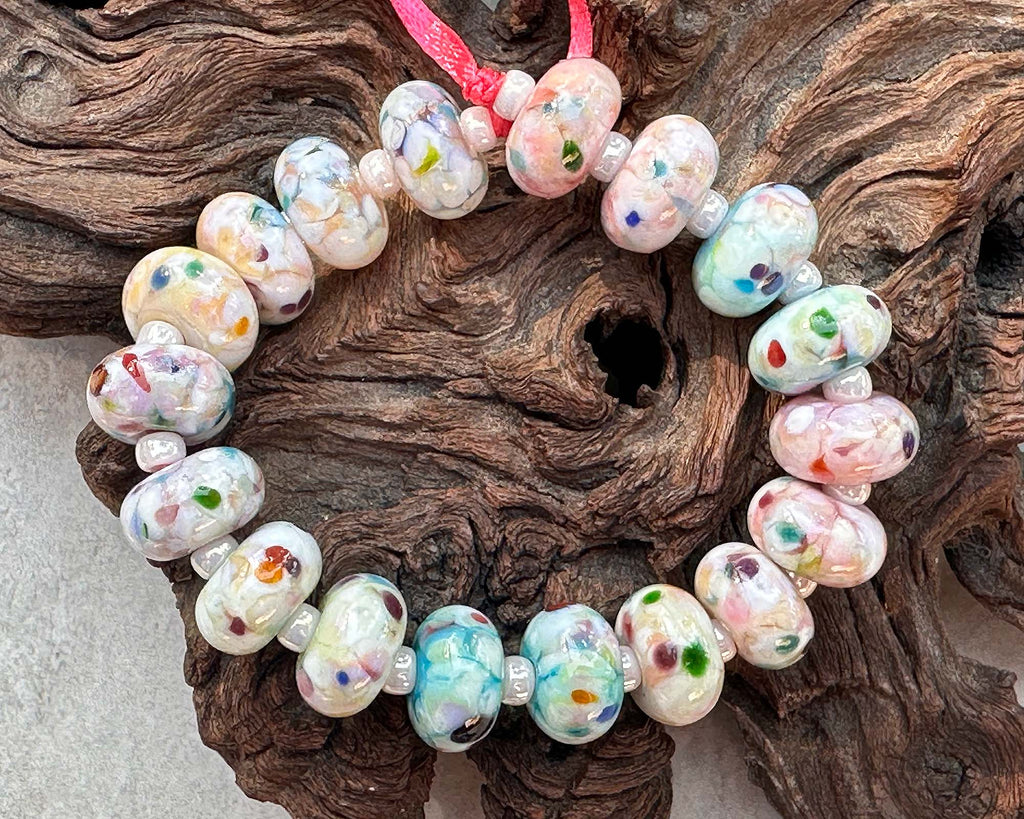 pastel lampwork beads