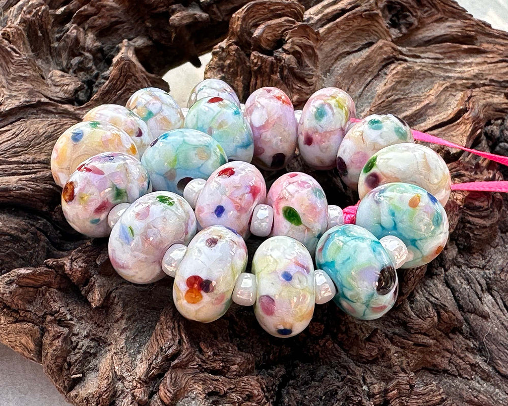 pastel lampwork beads