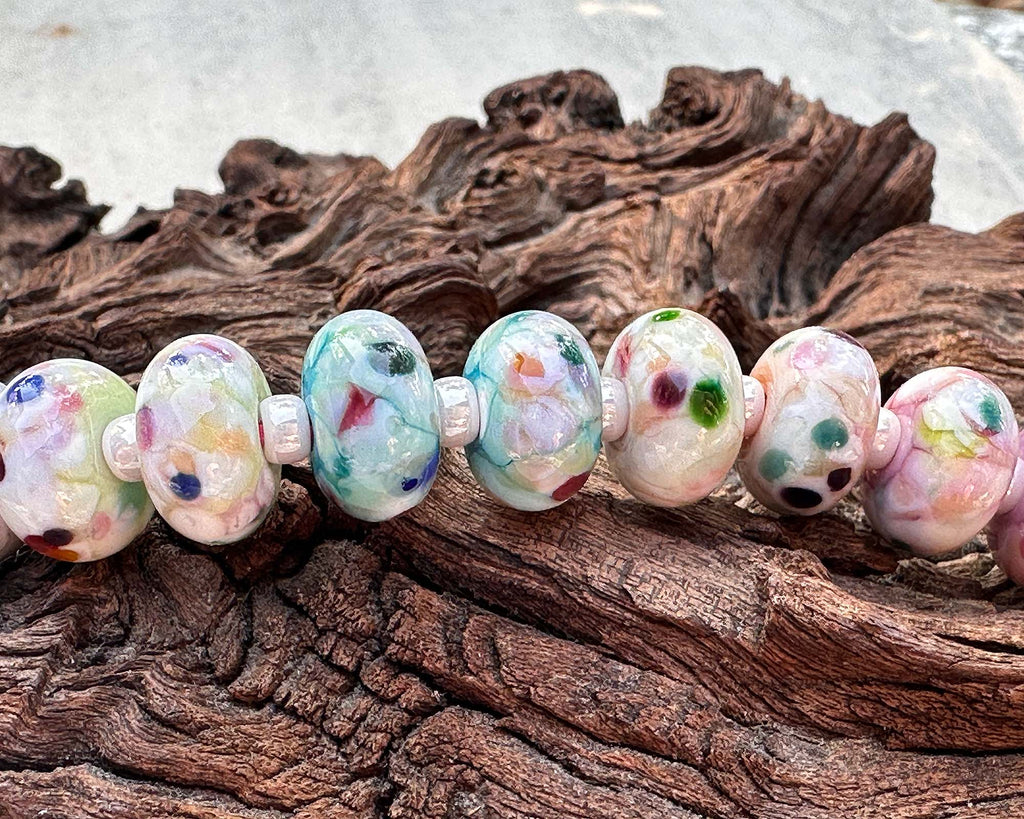 pastel lampwork beads