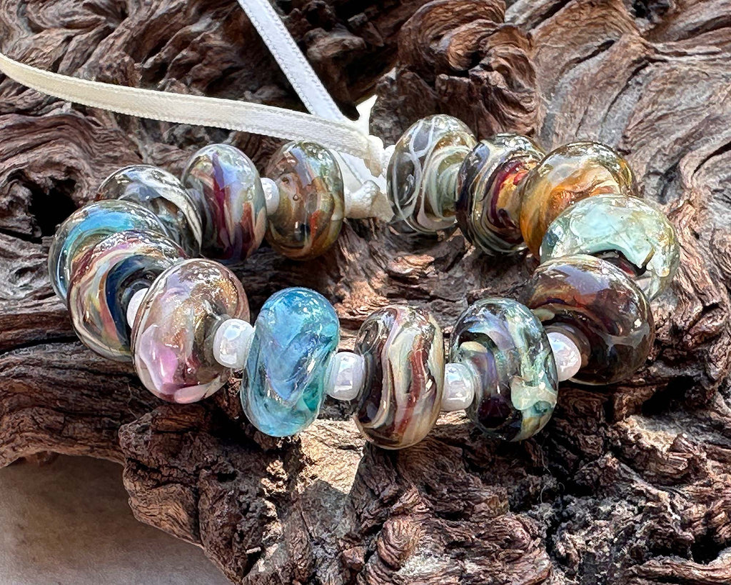 multicolor lampwork beads