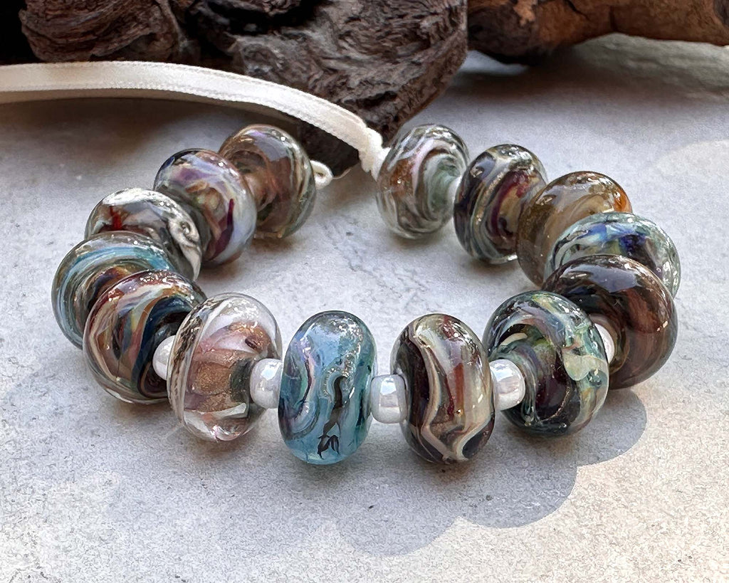 multicolor lampwork beads