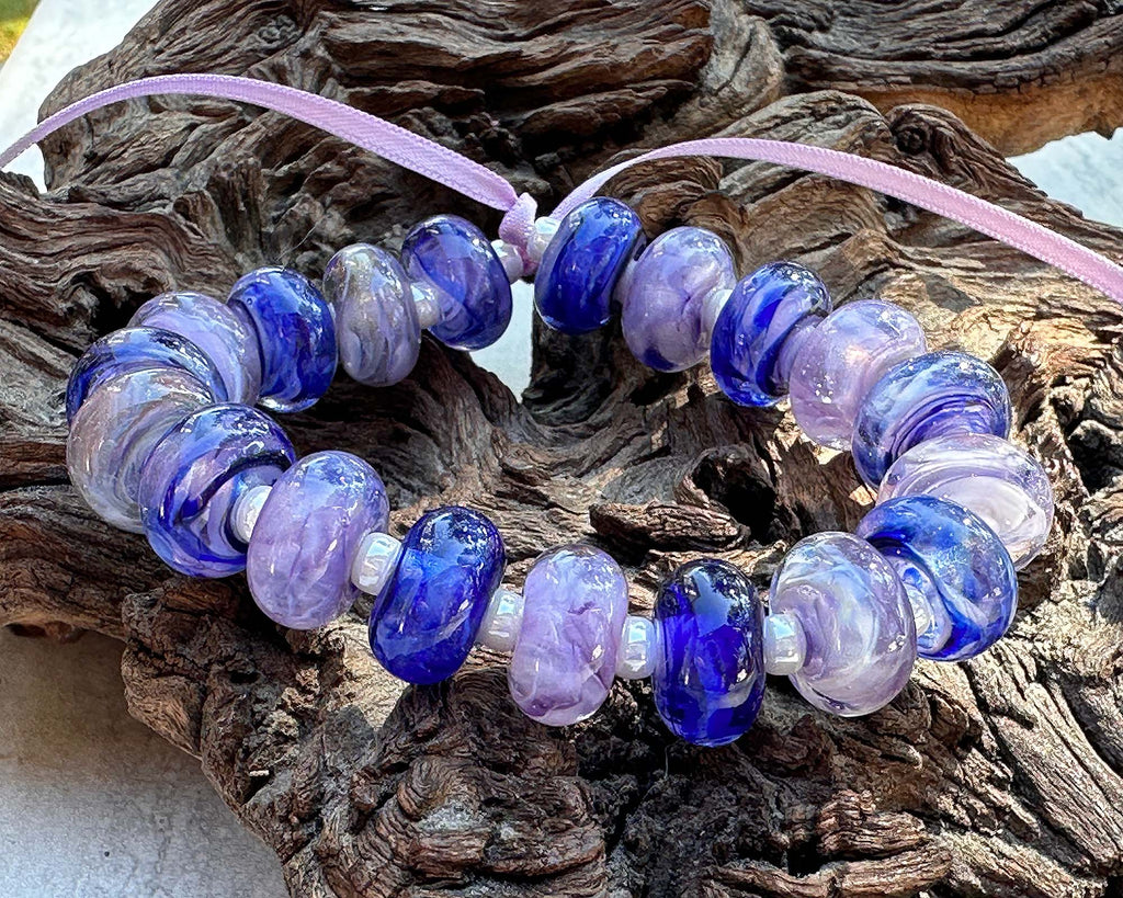 purple lampwork beads