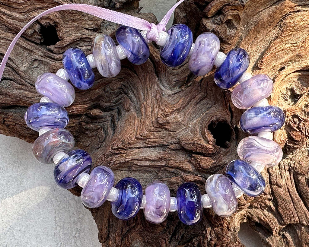 purple lampwork beads