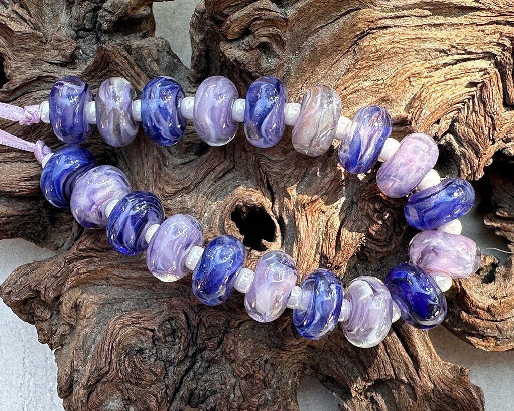 purple lampwork beads